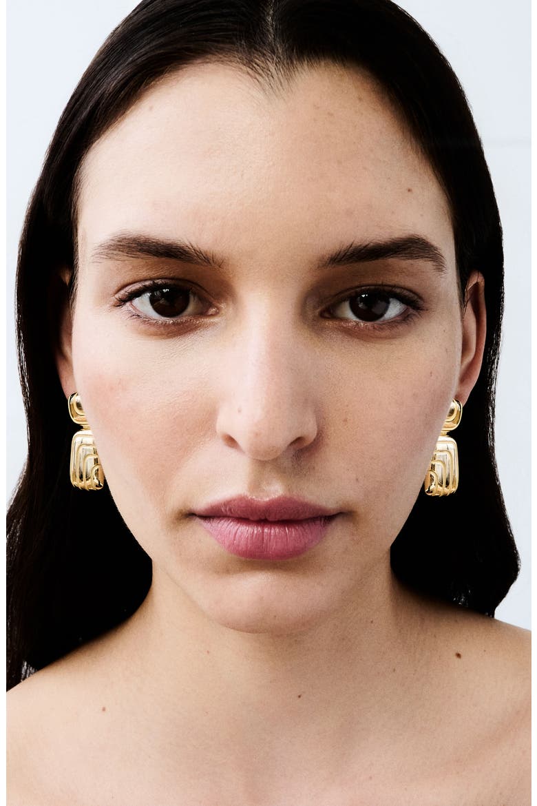 Labyrinth Earrings, Alternate, color, YELLOW GOLD