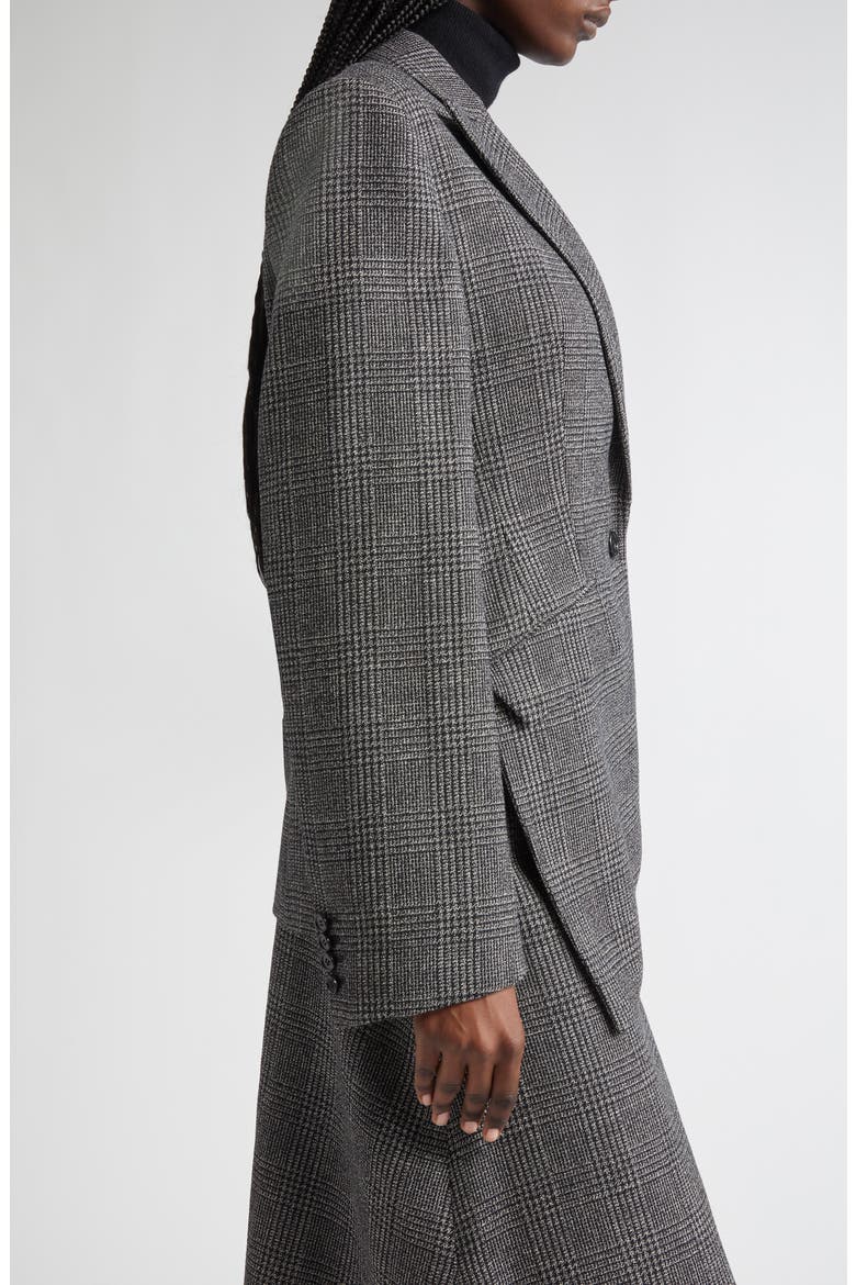 Asymmetric Virgin Wool Blazer, Alternate, color, BLACK/ WHITE