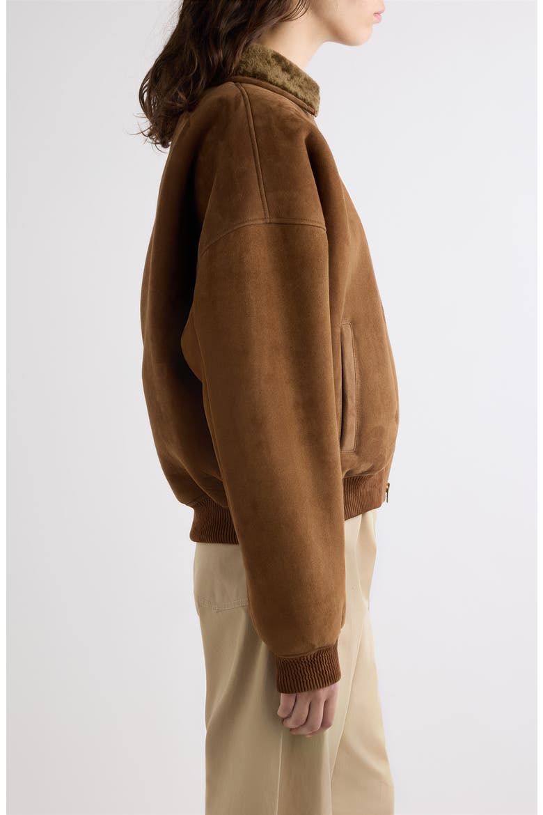 Lybrand Genuine Shearling Bomber Jacket, Alternate, color, CHESTNUT BROWN