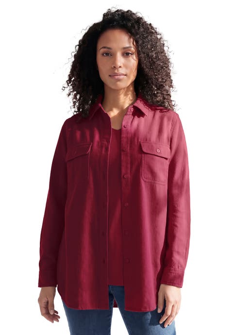 Faux Suede Button Front Shirt