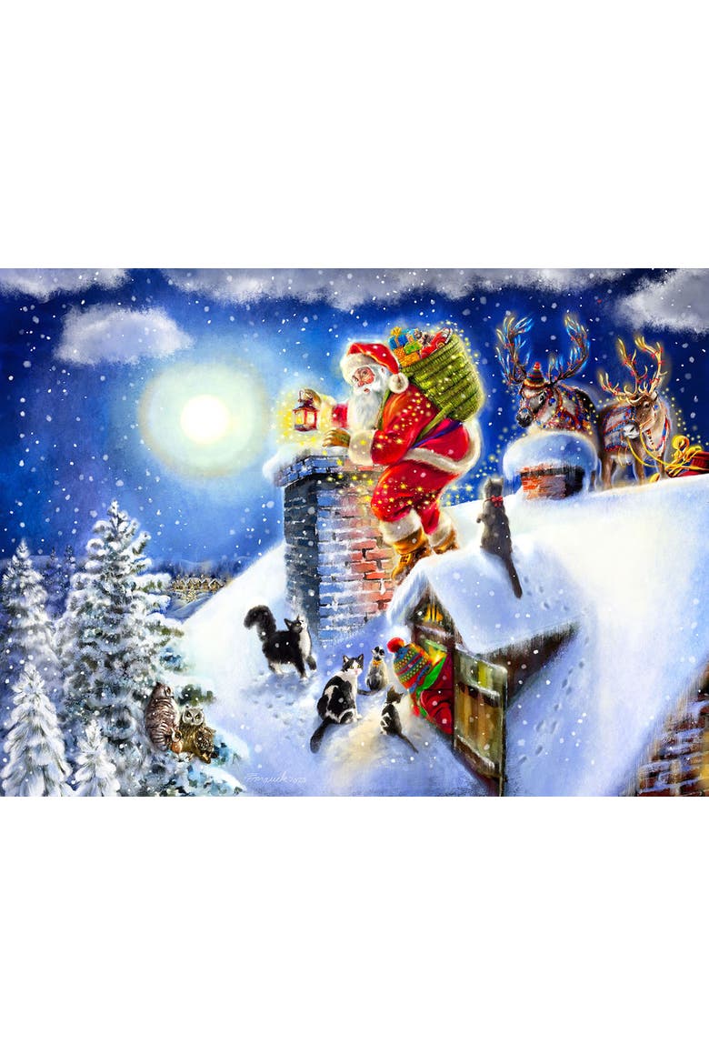 Santa on the Roof 1000 piece Jigsaw Puzzle for Adults, Alternate, color, Multicolor