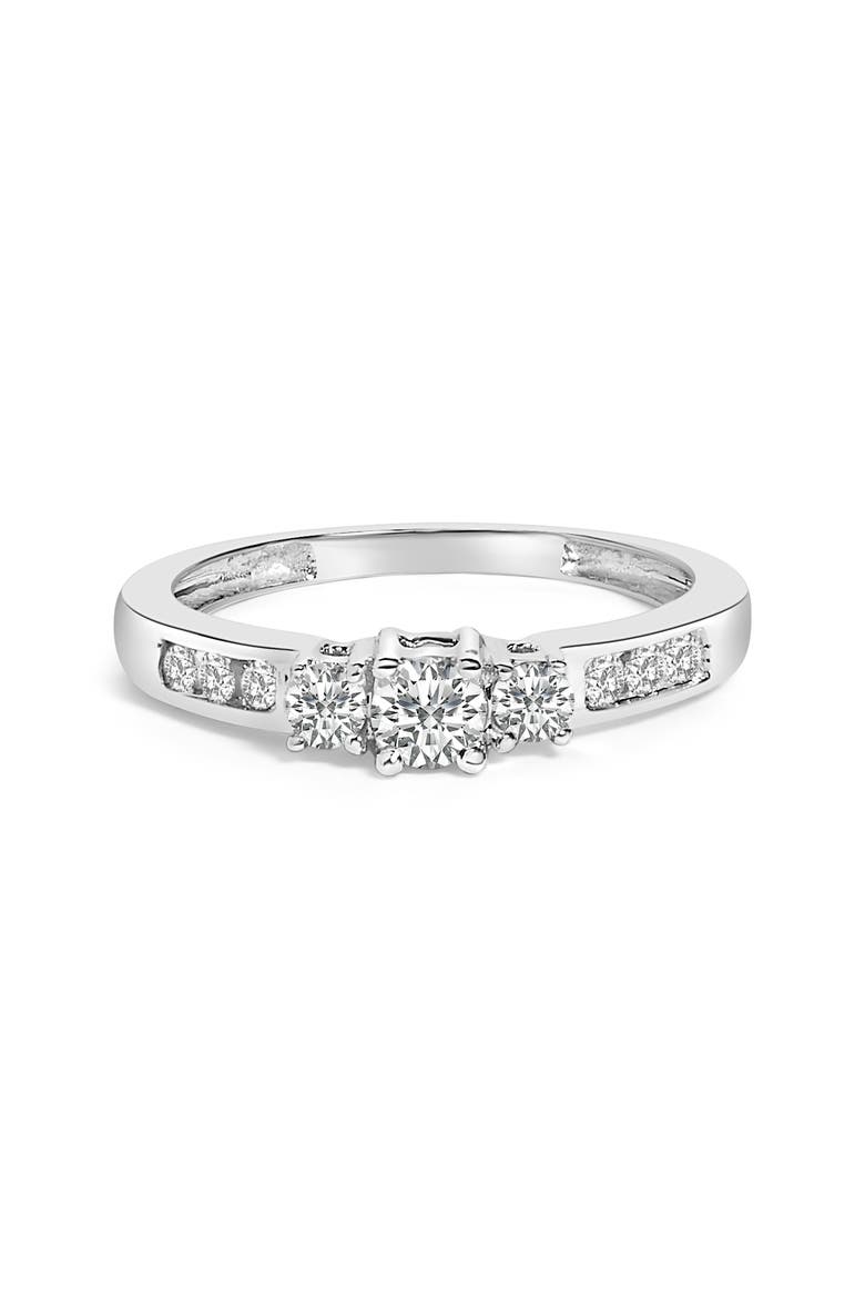 10K Gold 1/2 Ctw Diamond Three Stone Ring, Main, color, White Gold