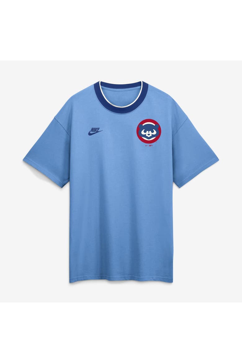 Men's Nike Light Blue Chicago Cubs Cooperstown Collection Ringer T-Shirt, Alternate, color, Light Blue