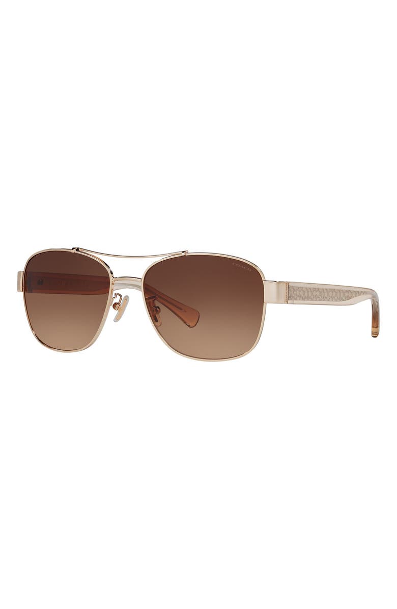 COACH 56mm Aviator Sunglasses, Alternate, color, 