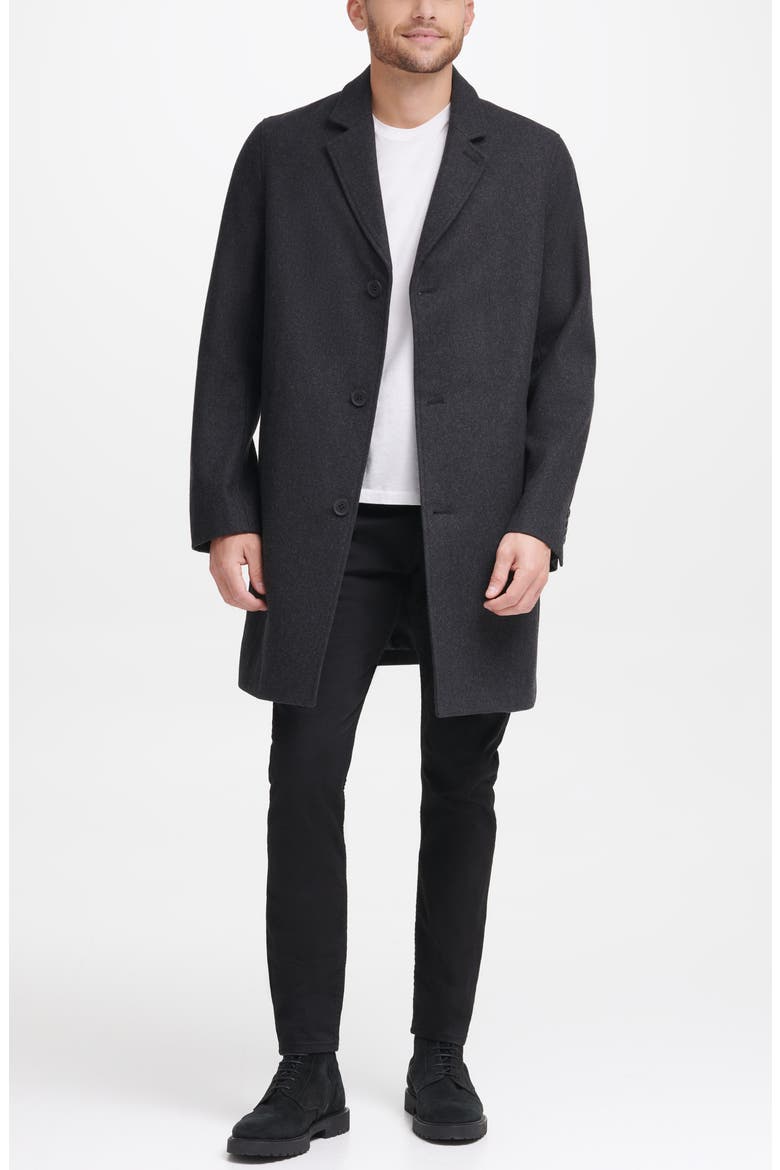 Wool Blend Melton Classic Topper, Alternate, color, CHARCOAL