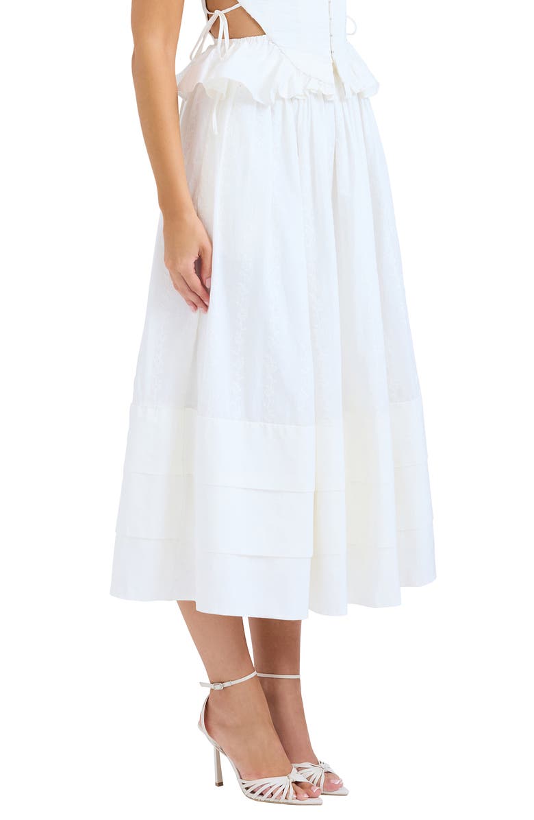 HOUSE OF CB Augustine Embroidered Cotton Midi Skirt, Alternate, color, Cloud Dancer