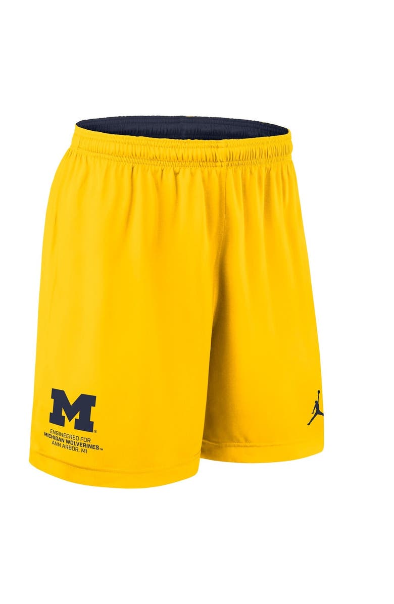 Jordan Brand Men's Jordan Brand Navy/Maize Michigan Wolverines 2025 Sideline Reversible Performance Shorts, Alternate, color, 