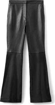 MANGO Selection Leather Flare Leg Pants