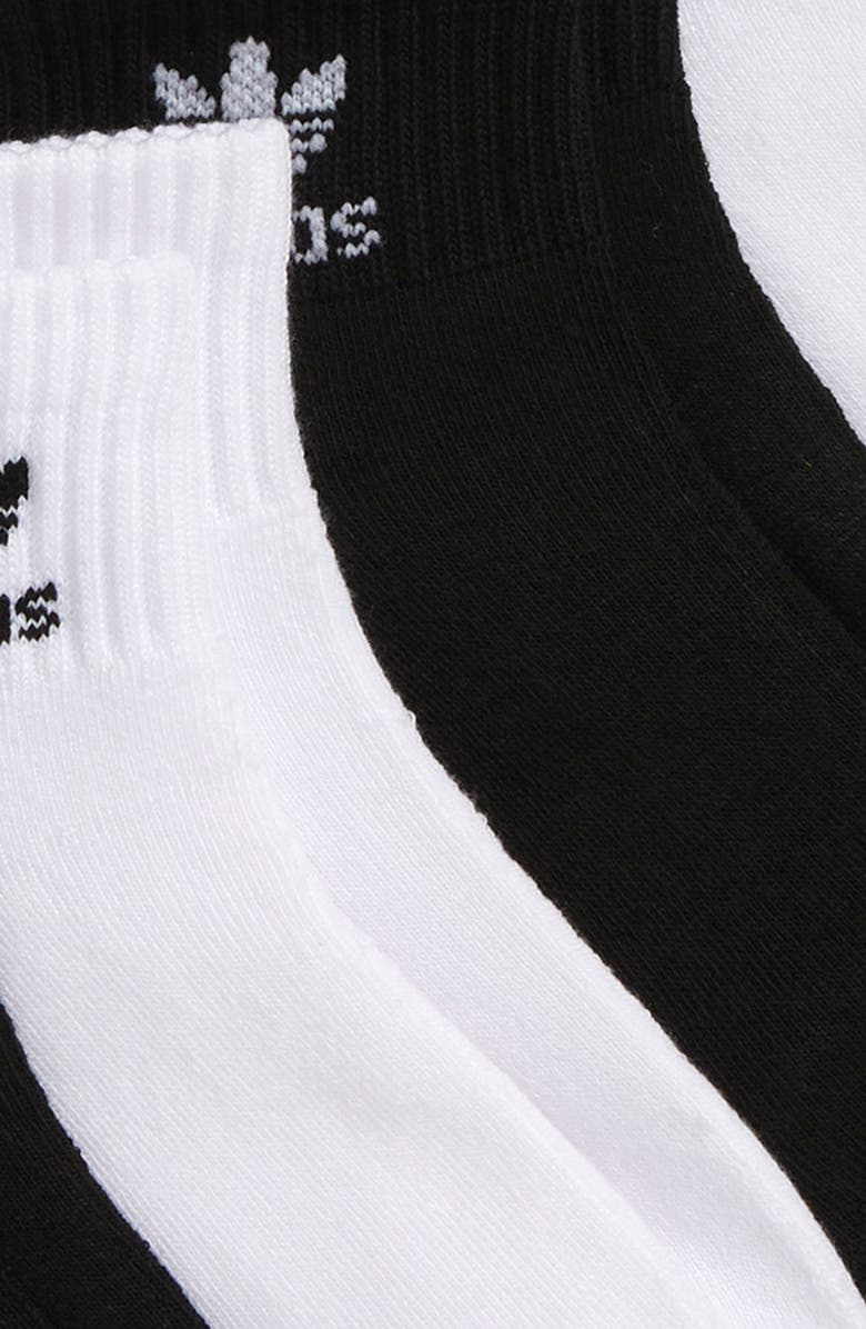 adidas Trefoil Assorted 6-Pack Quarter Socks, Alternate, color, White
