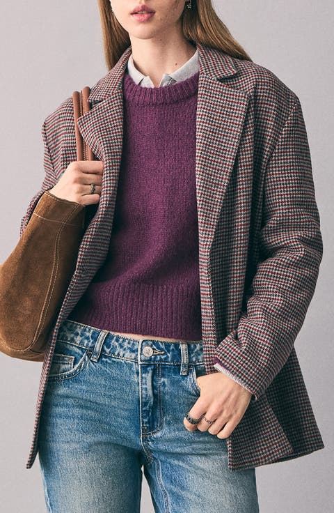 Houndstooth Check Blazer