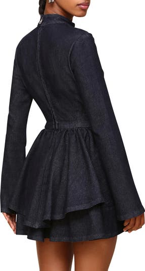 Long Sleeve Denim Minidress