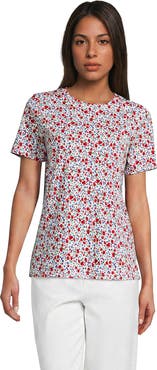 Lands' End Tall Relaxed Supima Cotton Embroidered Crew Neck T-Shirt