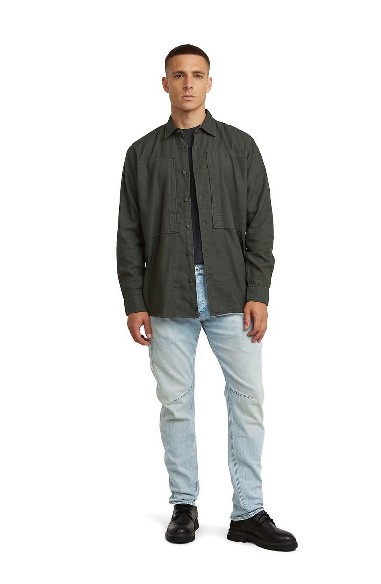 G-STAR Paneled Cotton Blend Button-Up Shirt, Alternate, color, Asfalt Gd