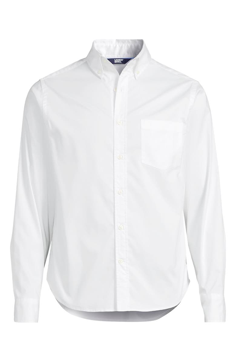 Lands' End Traditional Fit Long Sleeve Travel Kit Shirt, Alternate, color, White