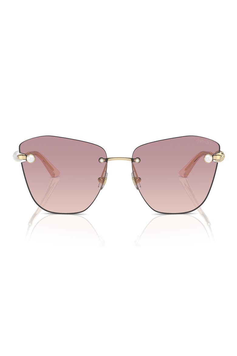 59mm Gradient Butterfly Sunglasses, Main, color, PALE GOLD / BROWN VIOLET