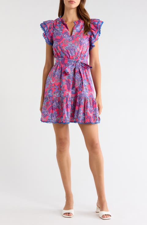 Eriny Ruffle Floral Cotton Dress