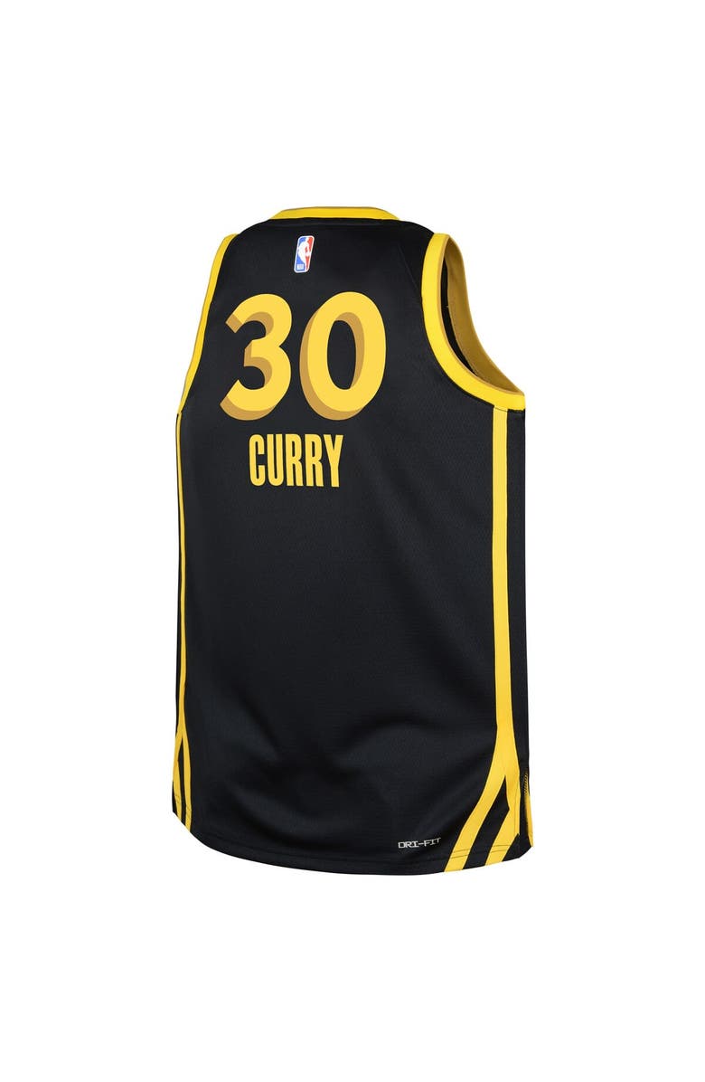 Nike Youth Nike Stephen Curry Black Golden State Warriors Swingman Replica Jersey - City Edition, Alternate, color,
