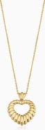 Oradina 14K Yellow Gold Retro Heart Pendant Necklace