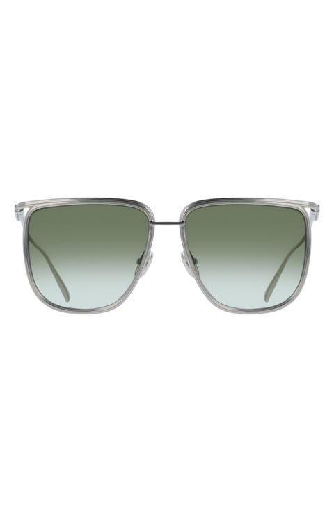 58mm Gradient Modified Rectangular Sunglasses