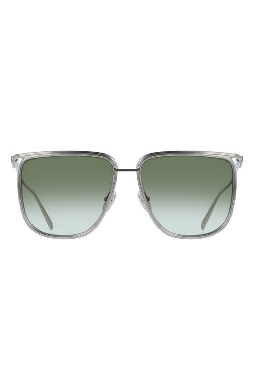 Ferragamo 58mm Gradient Modified Rectangular Sunglasses In Gold/green Gradient