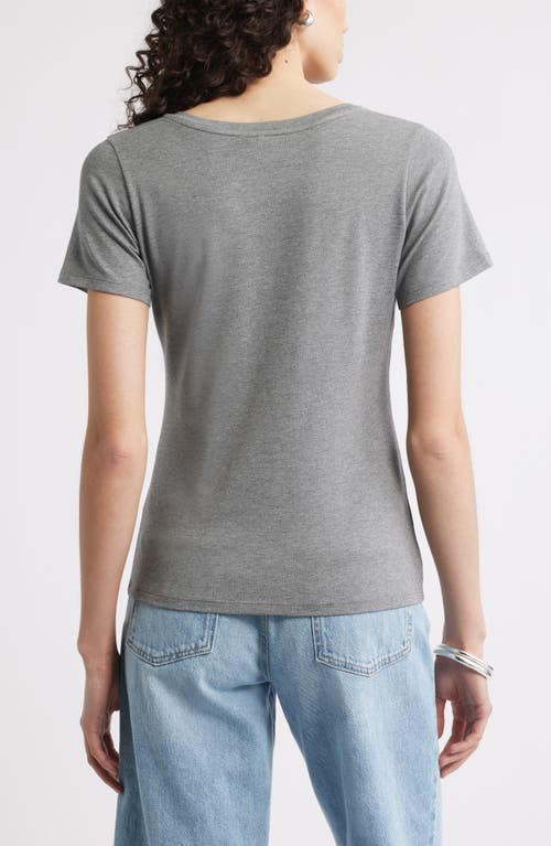 Nordstrom Everyday V-neck Pima Cotton Blend T-shirt In Gray