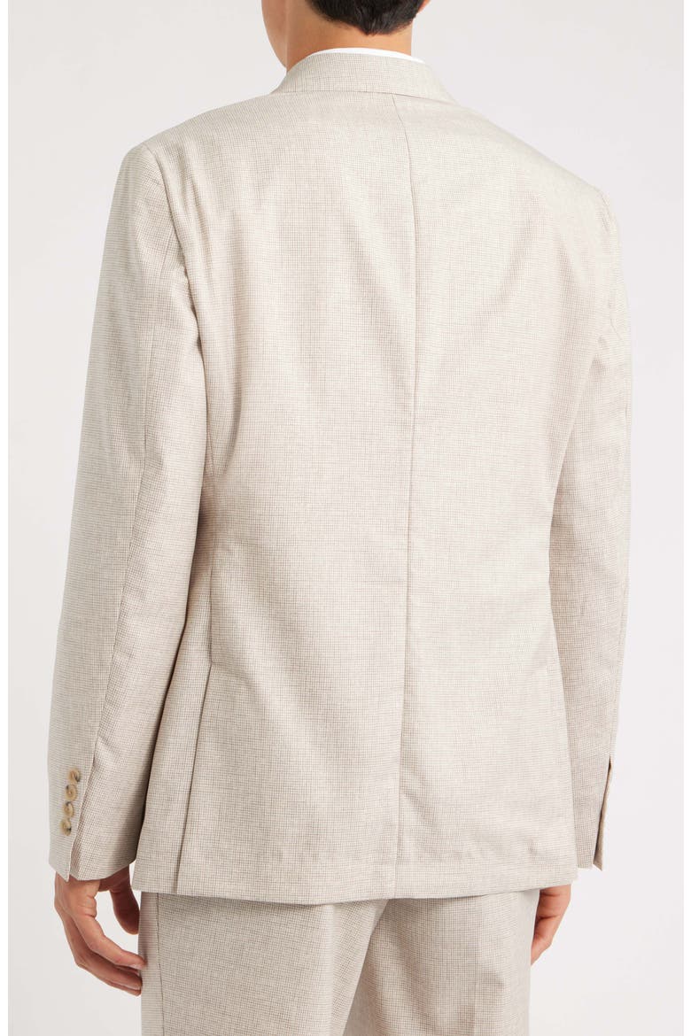 Icon Relaxed Fit Tan Microcheck Wool Suit, Alternate, color, CREAM/ GREY