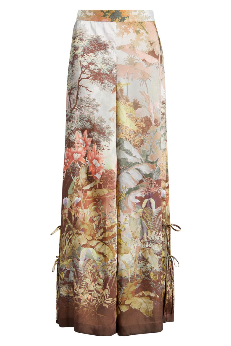 Helena Tie Hem Wide Leg Pants, Alternate, color, CORAL MULTI