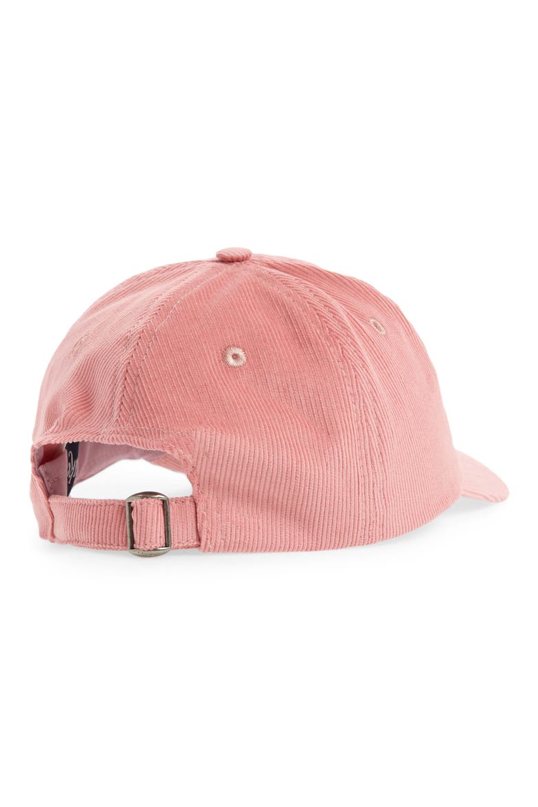 Embroidered Logo Corduroy Baseball Cap, Alternate, color, PINK