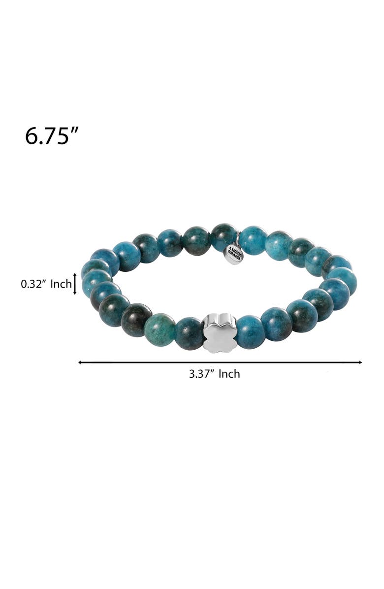 Lucky Brand Blue Teal Jade Stretch Bead Bracelet, Alternate, color, Blue