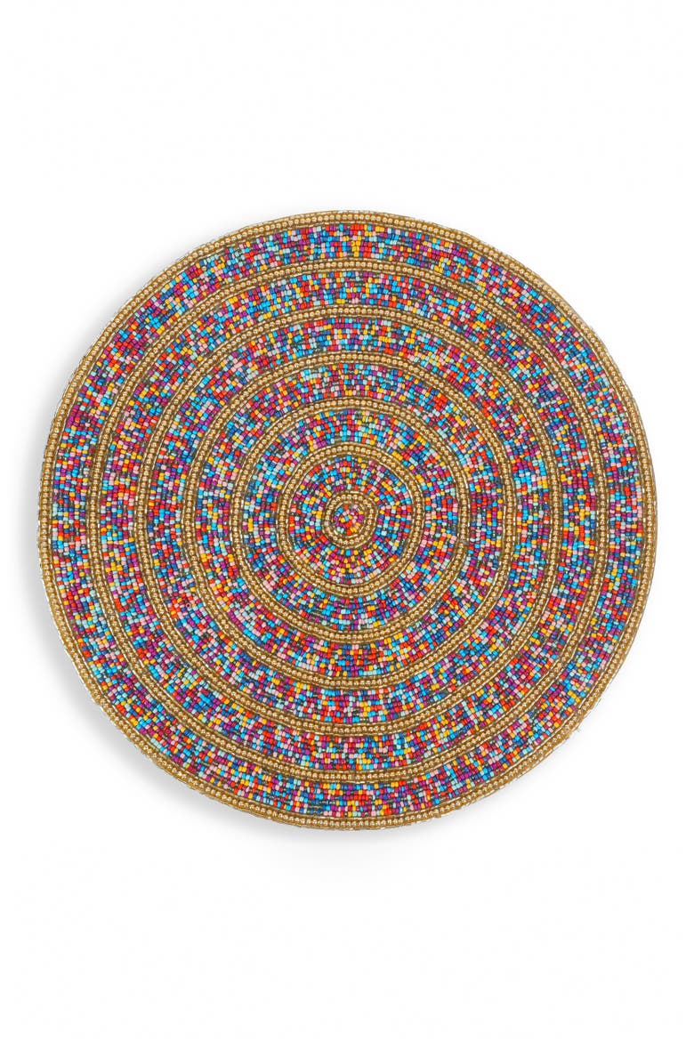 Magnolia Beaded Place Mat, Alternate, color, GOLD MULTI