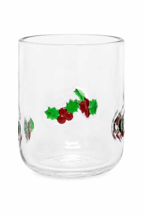 Holly Leaf Icon Glass, Set of 4