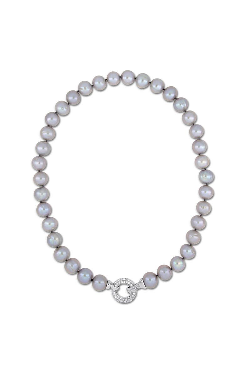 Julianna B. Vivid Grey Cultured Pearl Necklace, Main, color, Pearl