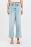 DAZE Pleaser High Waist Raw Hem Crop Jeans