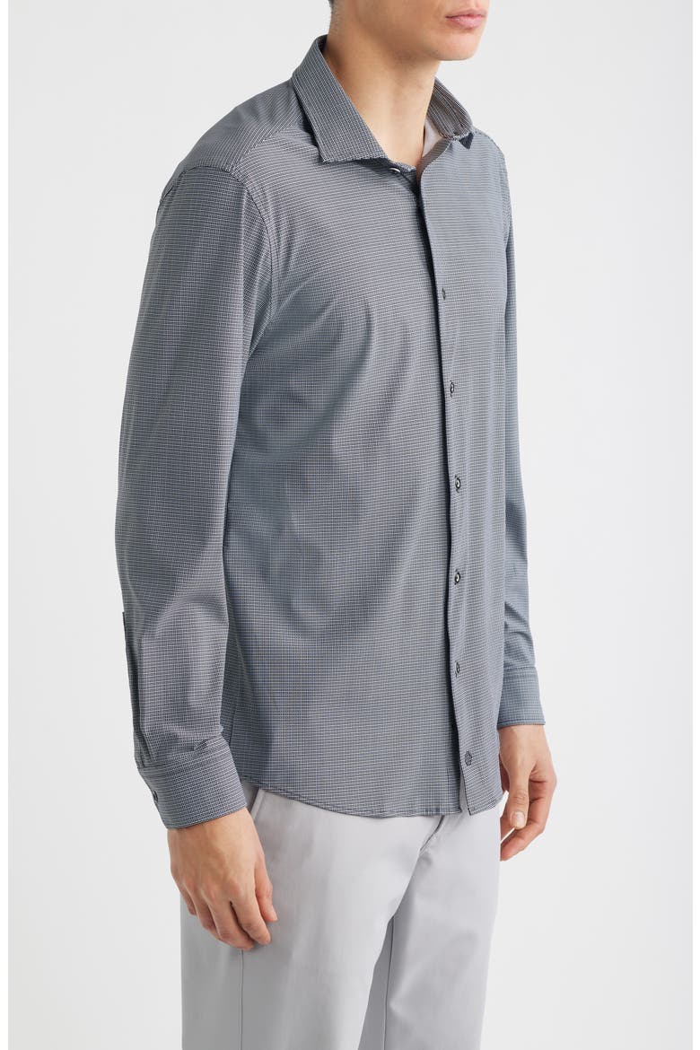 XC Motion Performance Knit Button-Up Shirt, Alternate, color, BLACK BOX