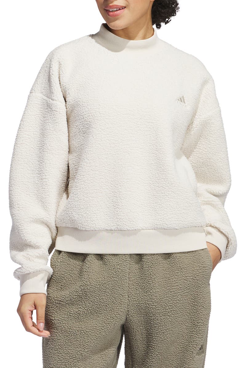 adidas Coze High Pile Fleece Sweatshirt, Main, color, 