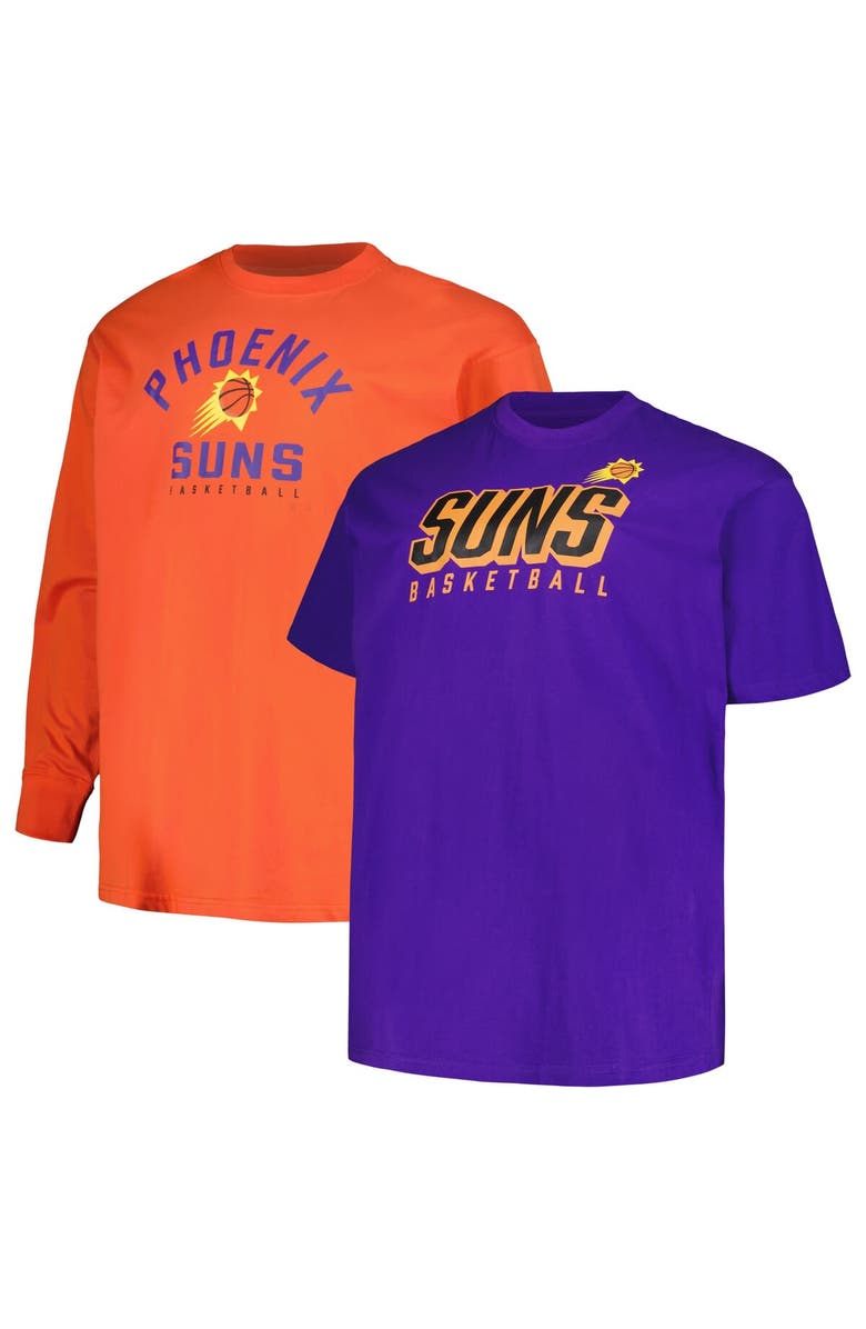FANATICS Men's Fanatics Branded Purple/Orange Phoenix Suns Big & Tall Short Sleeve & Long Sleeve T-Shirt Set, Alternate, color, Purple
