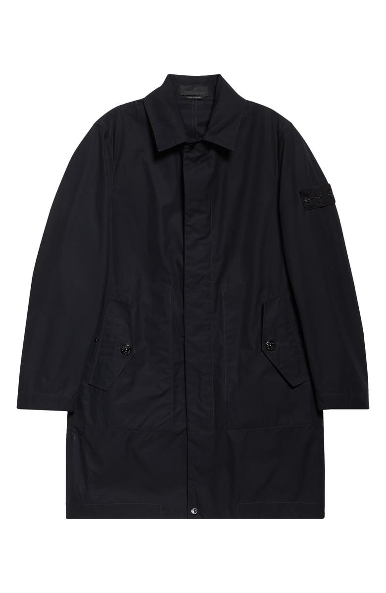 Stone Island Ghost Cotton Canvas Trench Coat, Alternate, color, V0029 Black