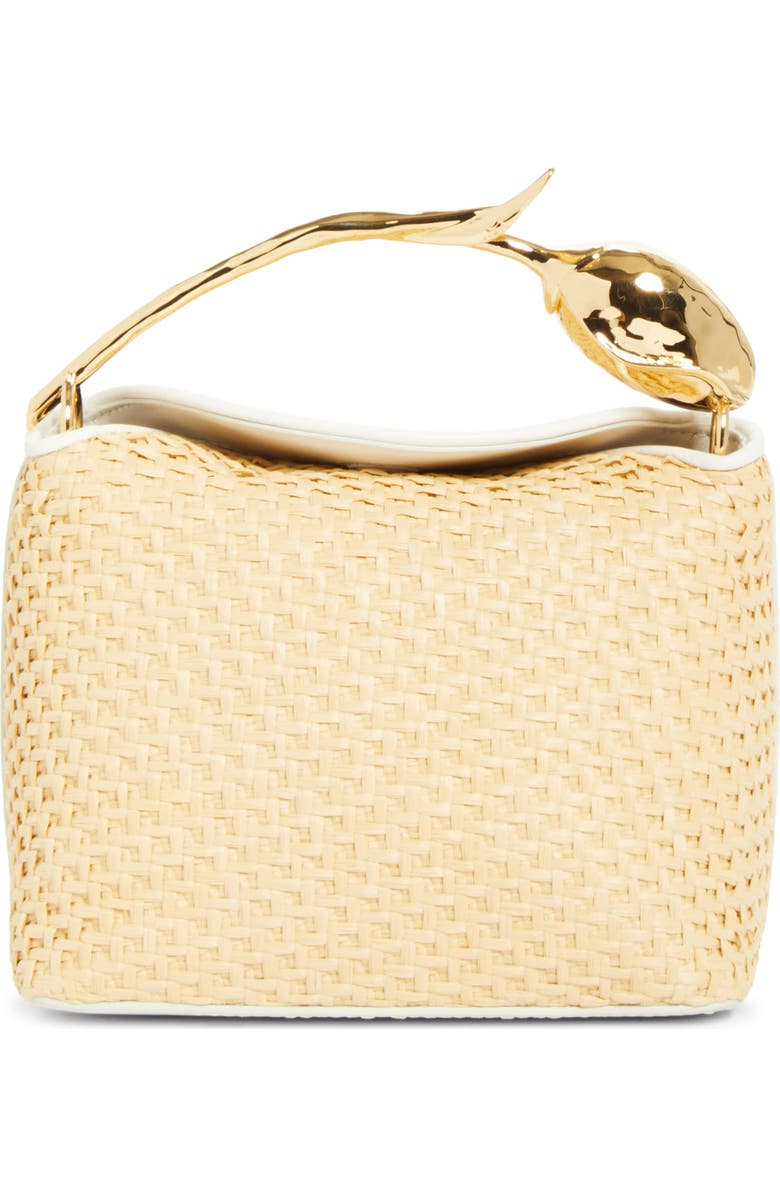 Erdem Mini Bloom Raffia Handbag, Main, color, Rose Ditsy Porcelain