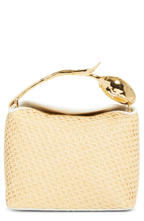 Mini Bloom Raffia Handbag