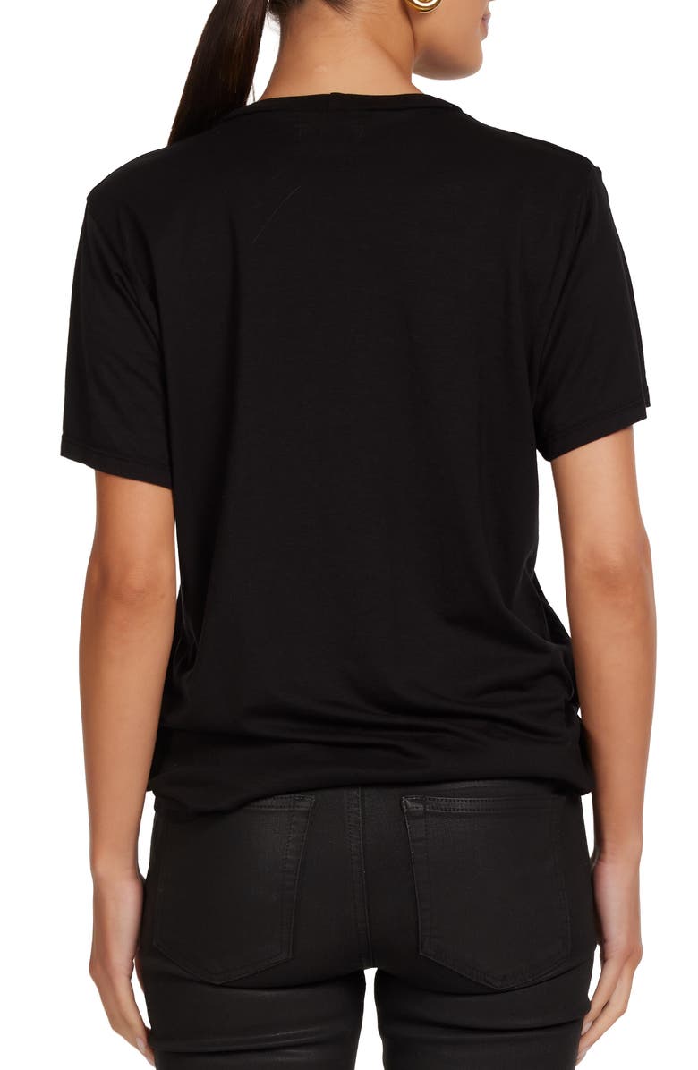 Lauren Moshi Wolf Only Rock n' Roll Top, Alternate, color, Black