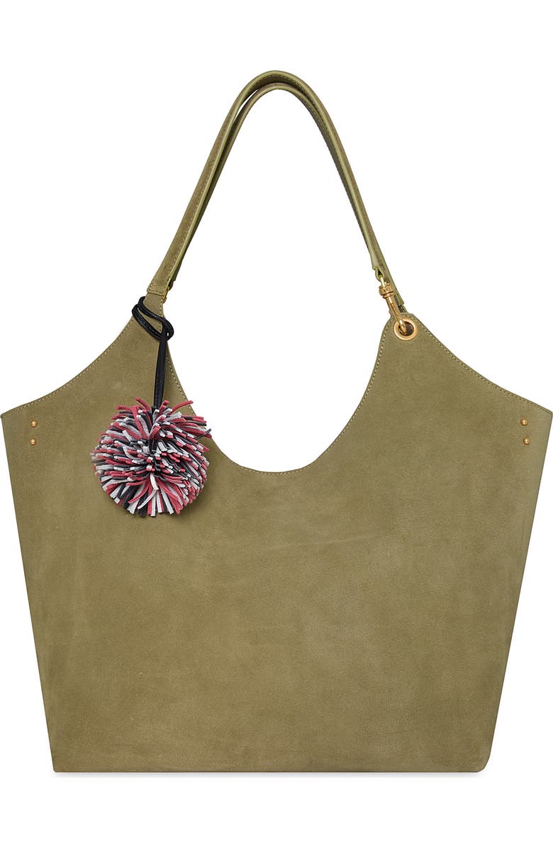 Rebecca Minkoff Pompom Bag Charm, Alternate, color, Black/ Siren/ White