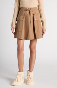 Moncler Cotton Blend A-Line Mini Skirt