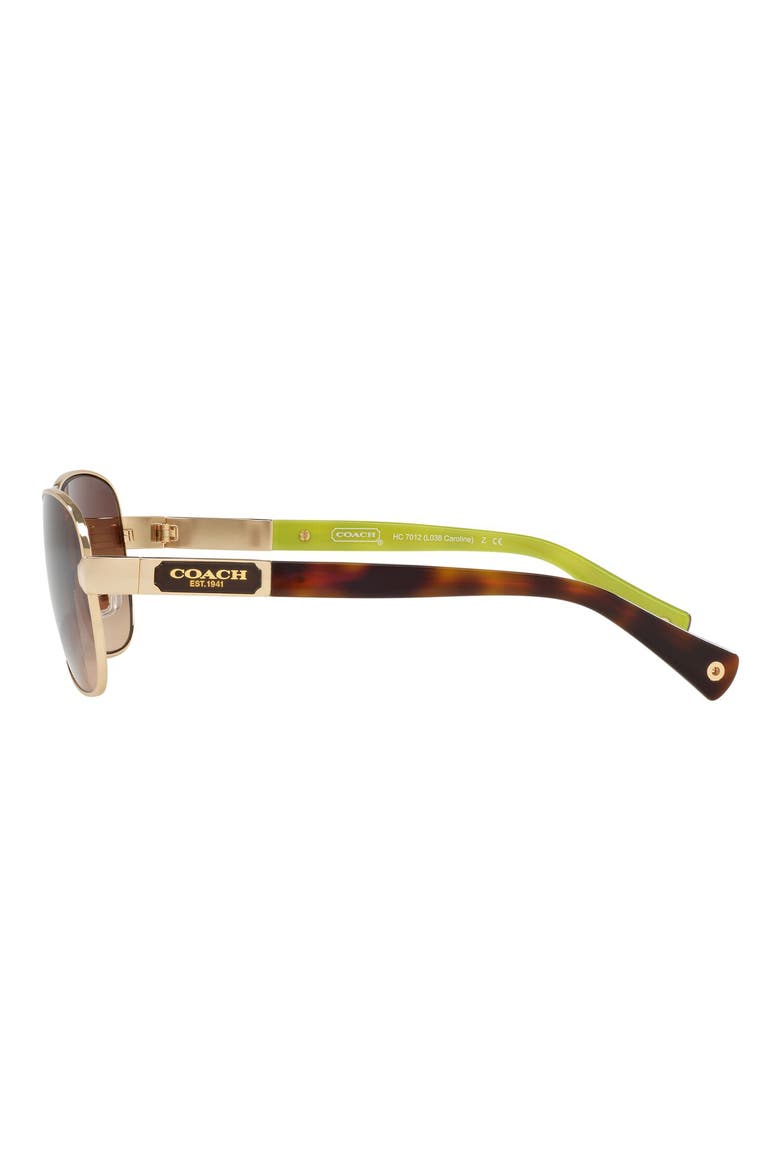 Caroline 56mm Gradient Aviator Sunglasses, Alternate, color, BROWN