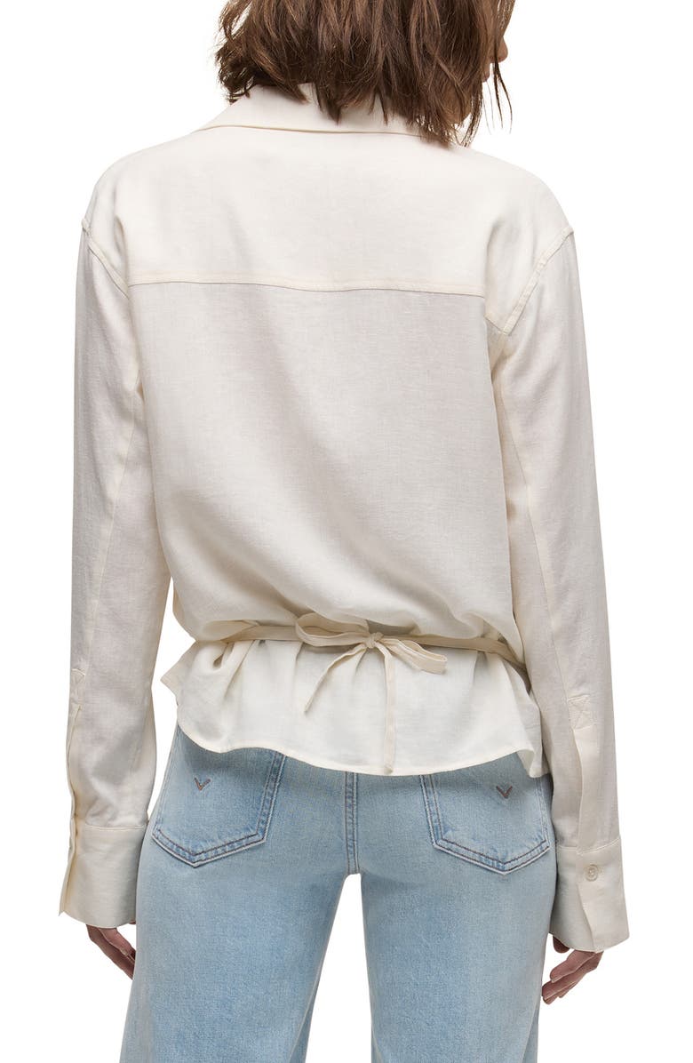 Hudson Jeans Cotton Blend Wrap Shirt, Alternate, color, Ecru