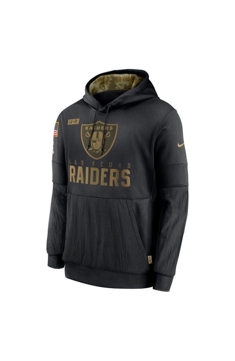 Nike Men's Nike Black Las Vegas Raiders 2020 Salute to Service Sideline Performance Pullover Hoodie, Alternate, color, 