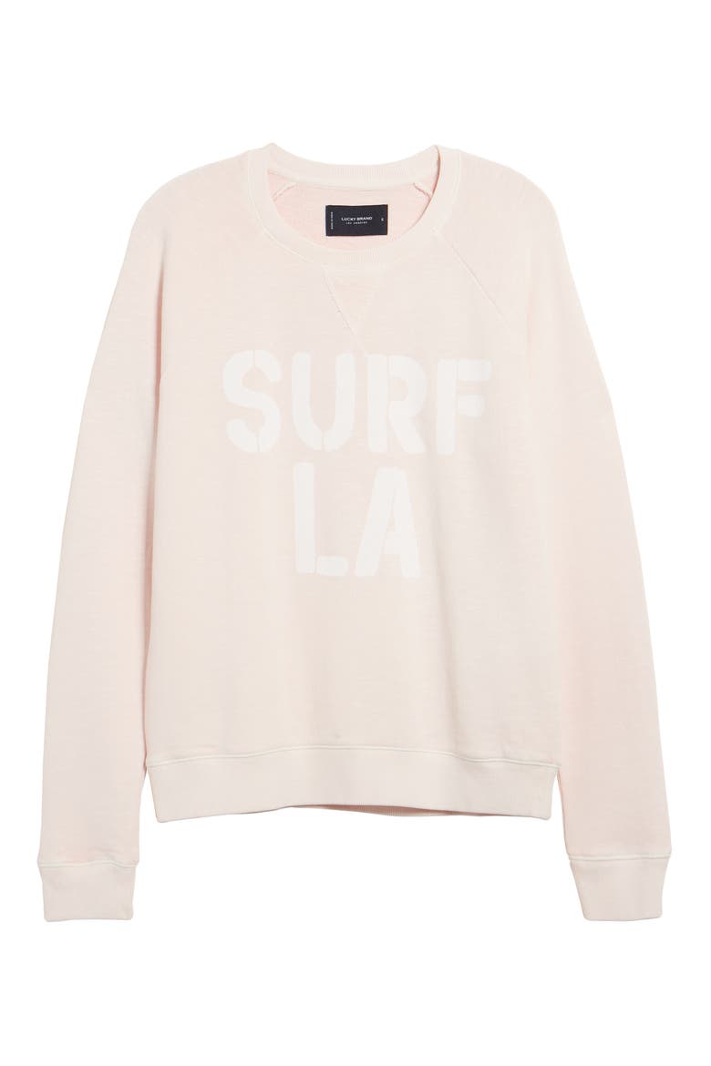 Surf Graphic Sweatshirt, Alternate, color, BLUSHING BRIDE