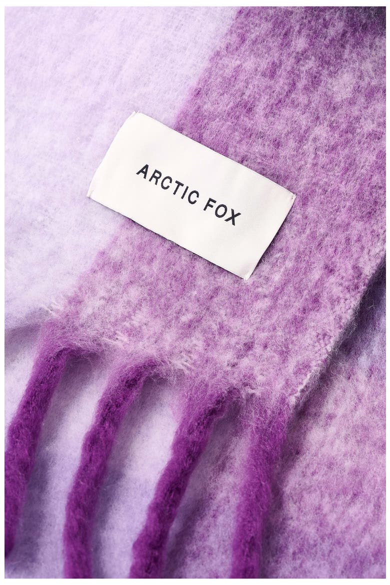 The Reykjavik Check Fringe Scarf, Alternate, color, WILD LILAC