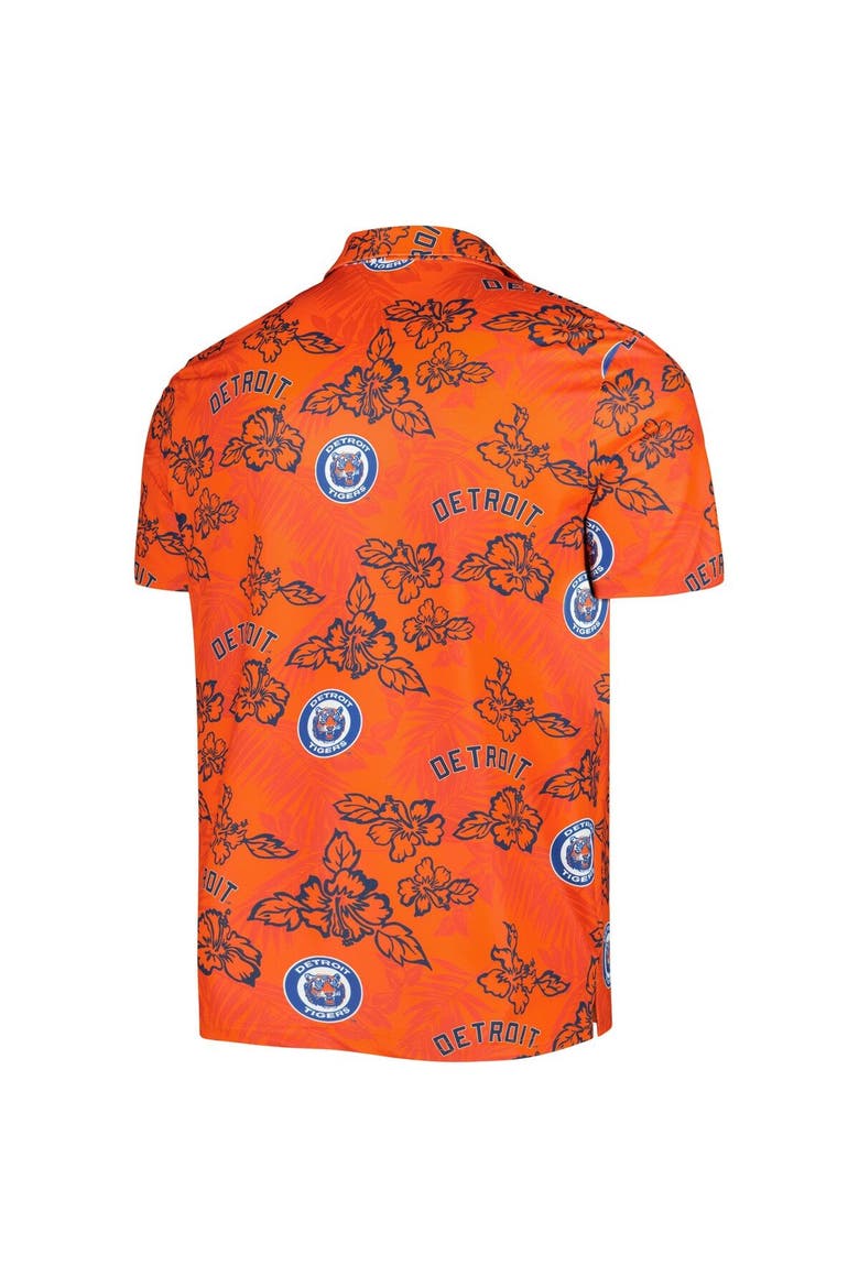 Men's Reyn Spooner Orange Detroit Tigers Cooperstown Collection Puamana Print Polo, Alternate, color, Orange