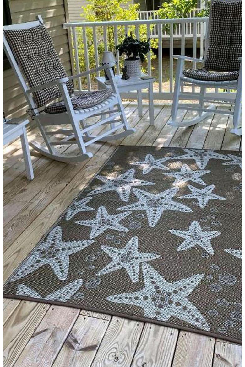 Starfish Modern Taupe, Alternate, color, taupe and white