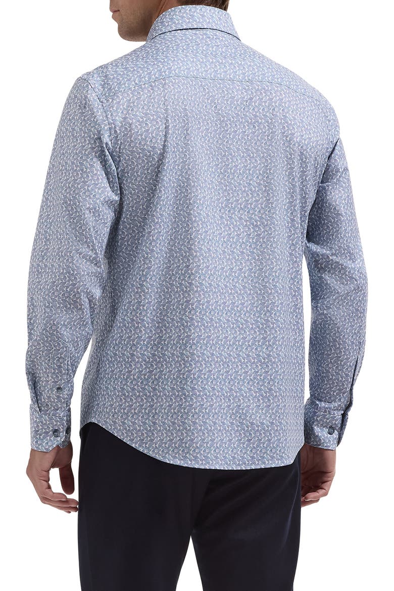 Devon OoohCotton® Print Button-Up Shirt, Alternate, color, HAZY BLUE